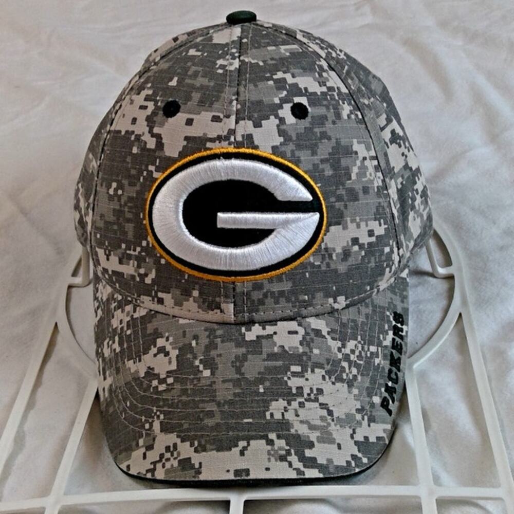 NFL Team Apparel Green Bay Packers Green Digital Camouflage Adjustable Hat/Cap
